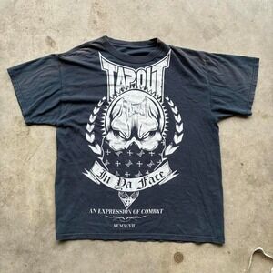 Vintage Y2K skull huge front hit mma an expression of combat tee